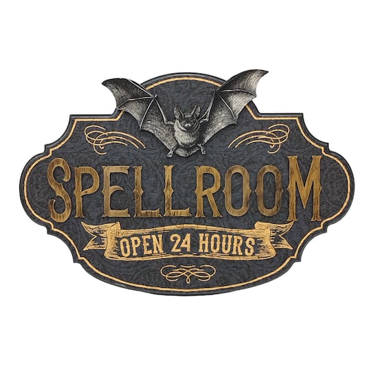 Michaels, 15.5" Black & Gold Spellroom Sign Wall Décor by Ashland® – Category: Conjuring Nightfall